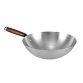 Wok din oțel cu mâner lemn 32 cm