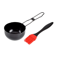 Set vas pentru marinat cu pensulă de silicon
