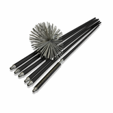Trusă profesională de curățat hornuri cu perie din oțel 180 mm