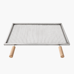 Grătar inox 800 x 500 mm, bare rotative 6 mm, mânere detașabile – Standard