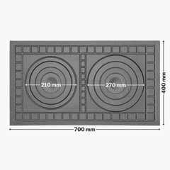 PLITA DIN FONTA 700 mm L x 400 mm l, GROSIME 15 mm, DESEN PATRAT