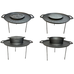 Set grill disc din fontă multifuncțional cu 4 piese