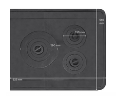 PLITA DIN FONTA CU RAMA SI TREI OCHIURI 622 mm L x 540 mm l