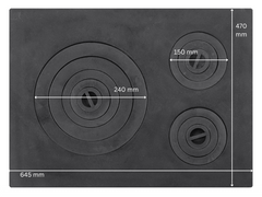 PLITA DIN FONTA CU TREI OCHIURI 645 mm L x 470 mm l