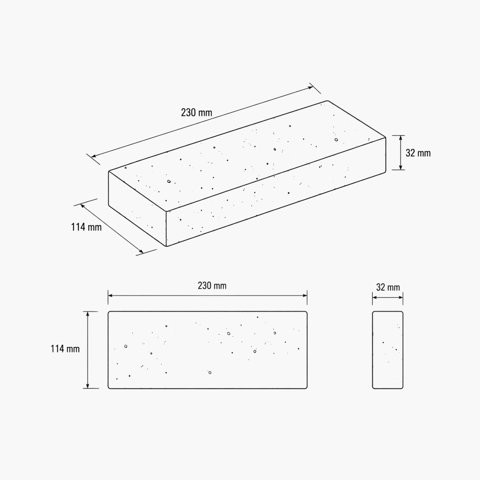Cărămidă Refractară din Șamotă pentru Focare și Cuptoare | 32 mm