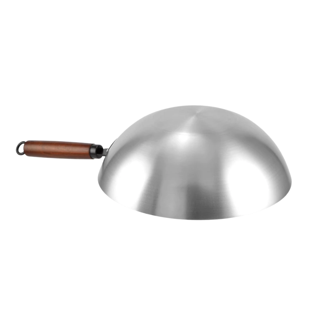 Wok din oțel cu mâner lemn 32 cm