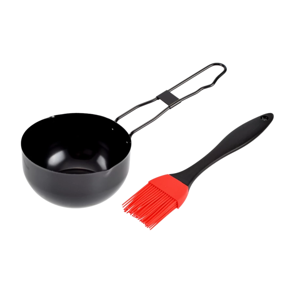 Set vas pentru marinat cu pensulă de silicon
