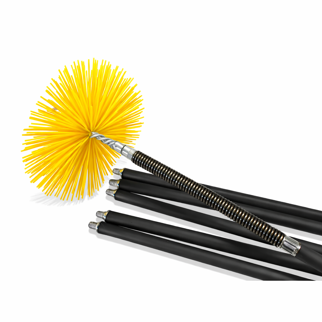 Trusă profesională de curățat hornuri cu perie din nylon 125 mm