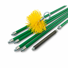 Trusa profesionala de curatat hornuri 8m bastoane cu blocator arc si perie nylon 150 mm