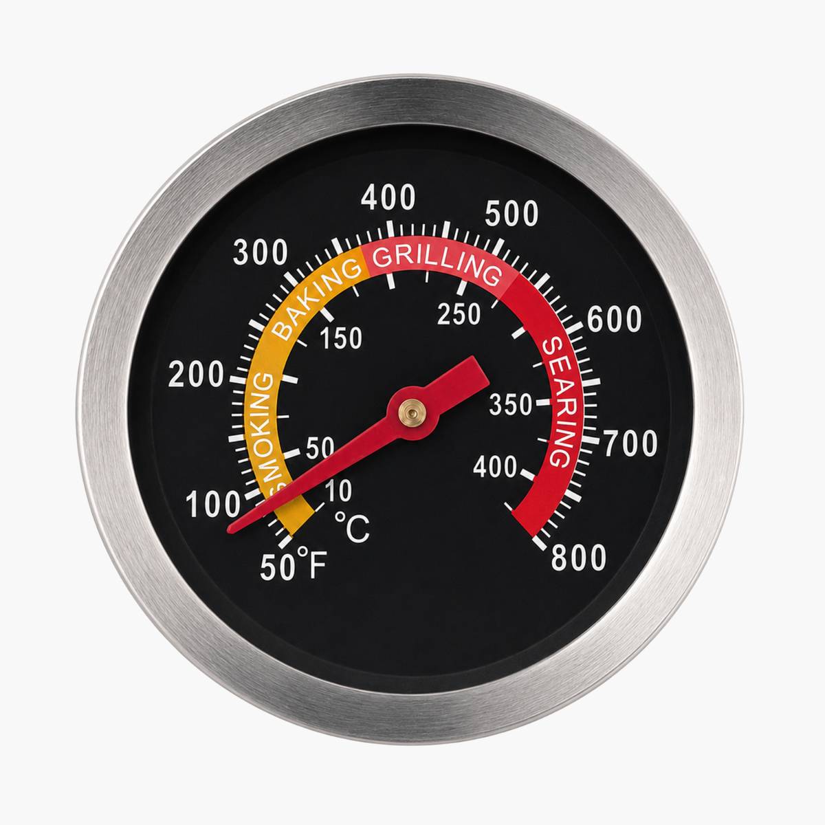 Termometru inox pentru cuptoare pe lemne 400°C