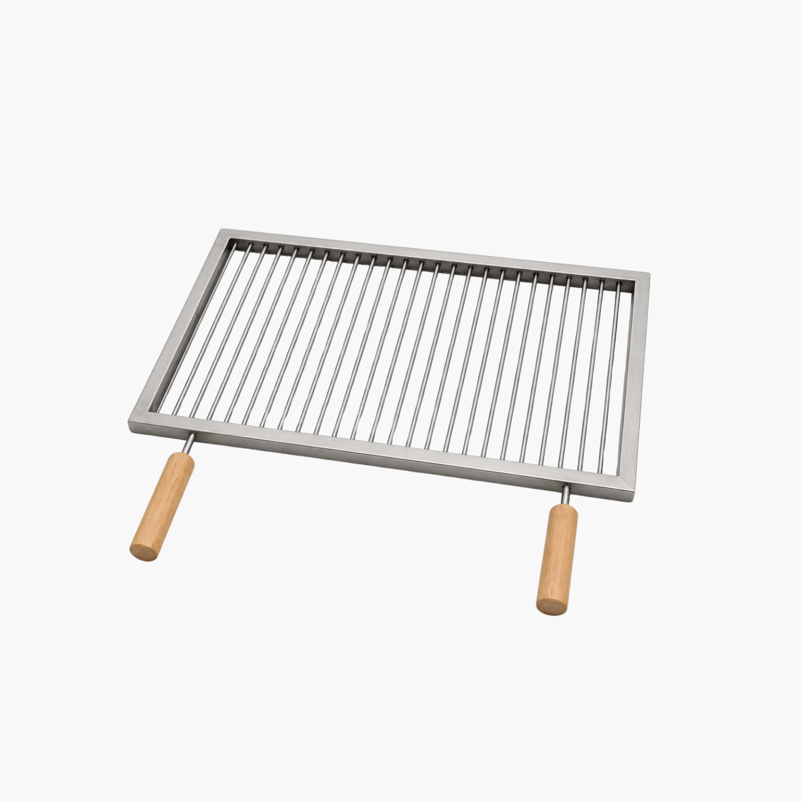 Grătar inox 600 x 400 mm, bare rotative 6 mm, mânere detașabile – ECO