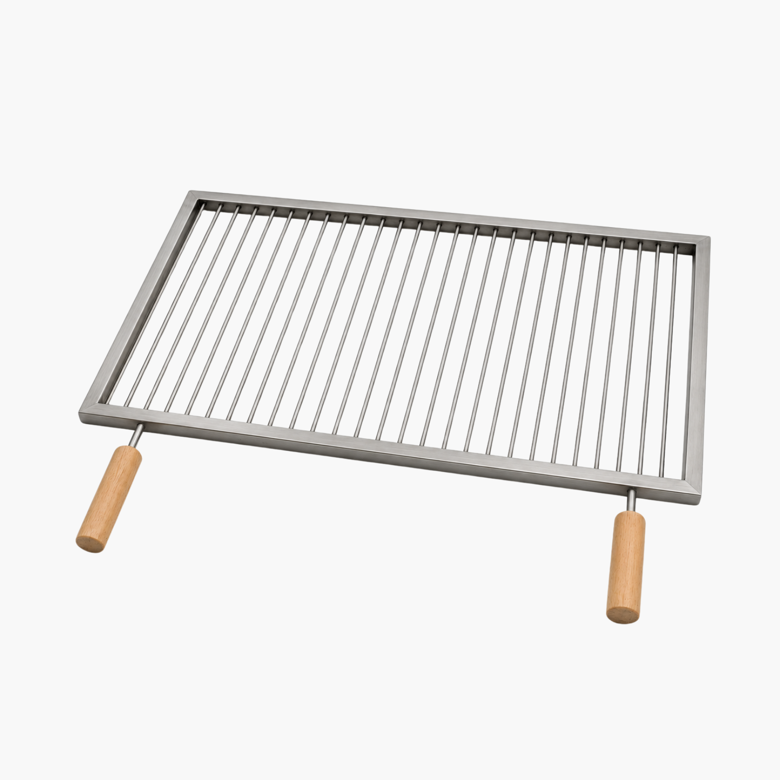 Grătar inox 700 x 500 mm, bare rotative 6 mm, mânere detașabile – ECO