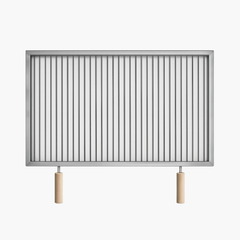 Grătar inox 800 x 500 mm, bare rotative 6 mm, mânere detașabile – ECO