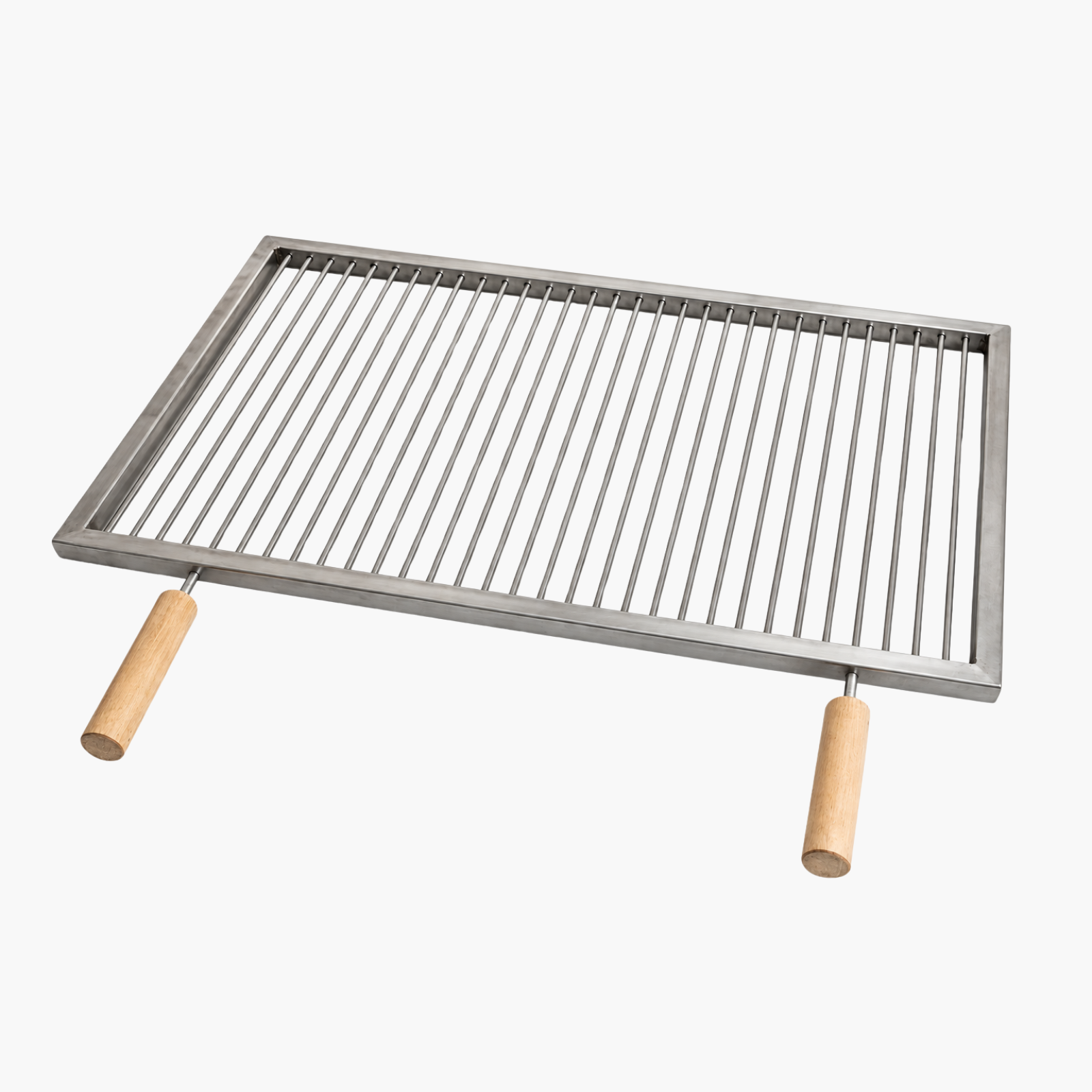 Grătar inox 800 x 500 mm, bare rotative 6 mm, mânere detașabile – ECO