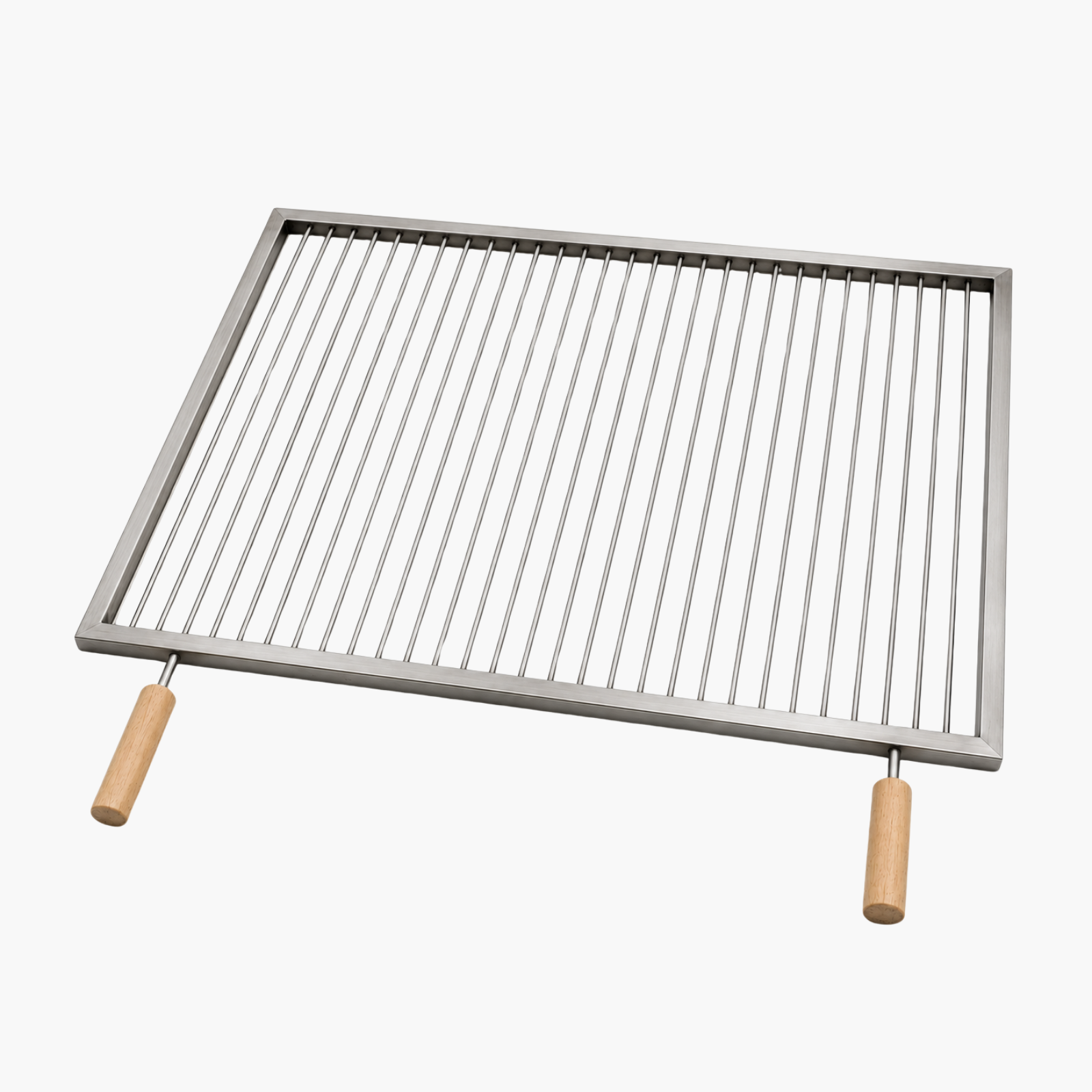 Grătar inox 800 x 600 mm, bare rotative 6 mm, mânere detașabile – ECO