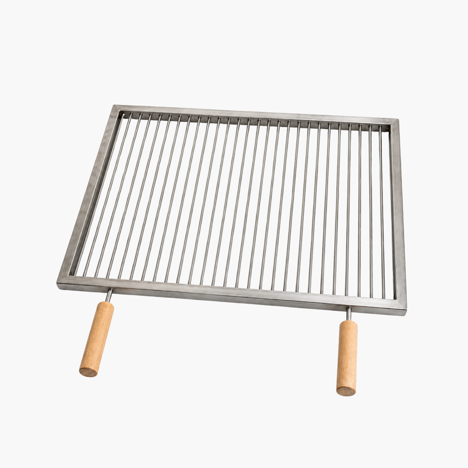 Grătar inox 700 x 600 mm, bare rotative 6 mm, mânere detașabile – ECO