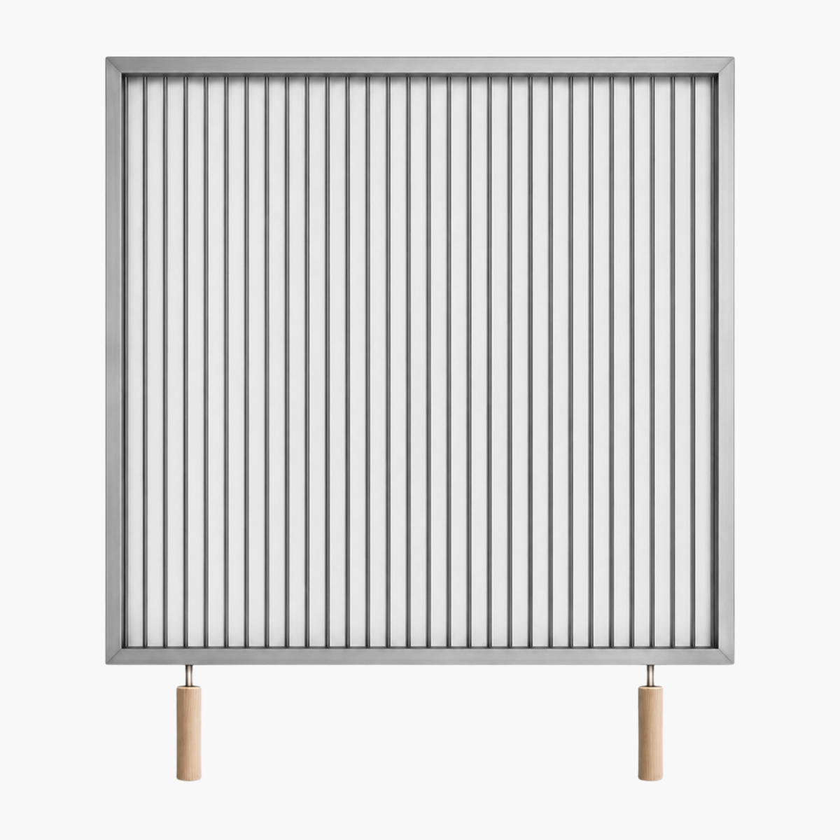 Grătar inox 800 x 800 mm, bare rotative 6 mm, mânere detașabile – ECO