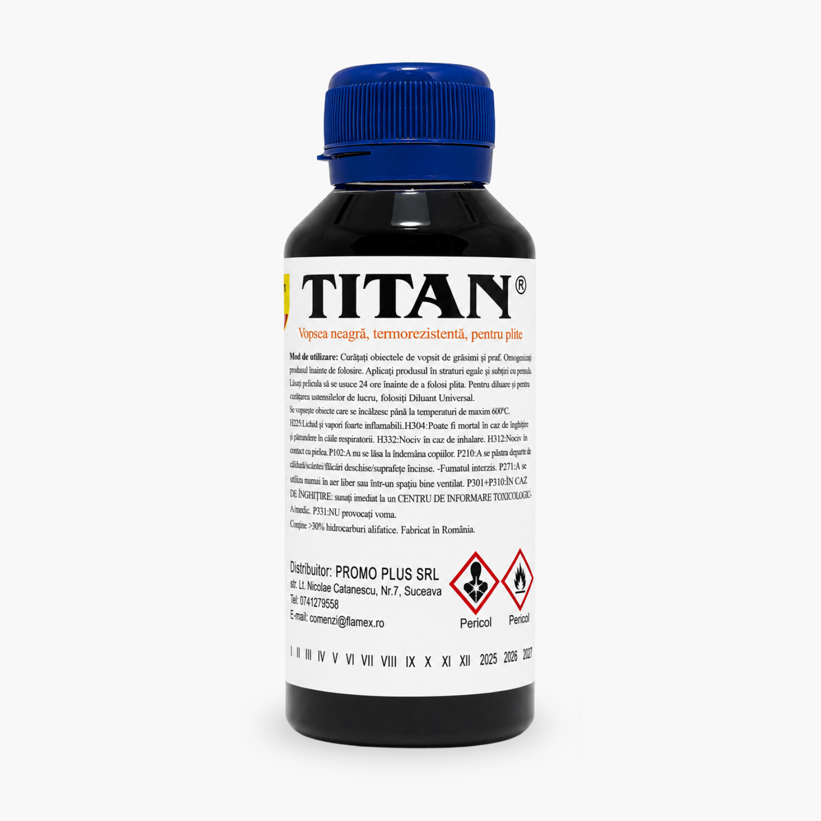 Vopsea termorezistentă neagră 100 ml pentru plite din fontă