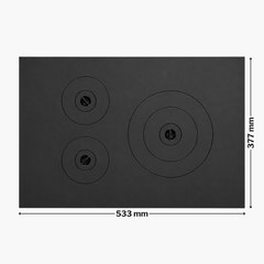 Plită din fontă cu trei ochiuri 533 mm L x 377 mm l