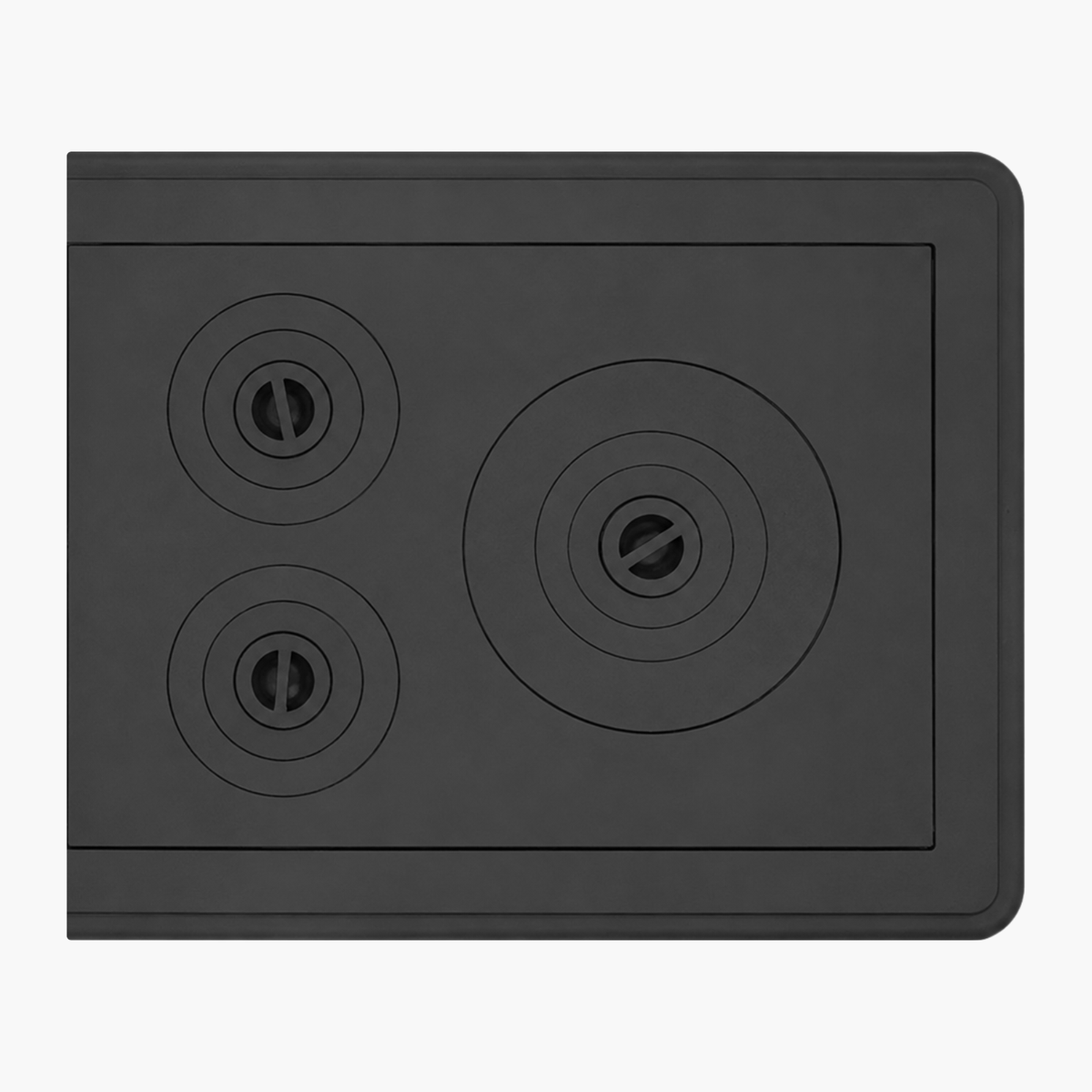 Plita din fontă cu ramă și trei ochiuri 622 mm L x 540 mm l