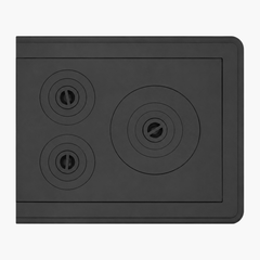 Plita din fontă cu ramă și trei ochiuri 622 mm L x 540 mm l