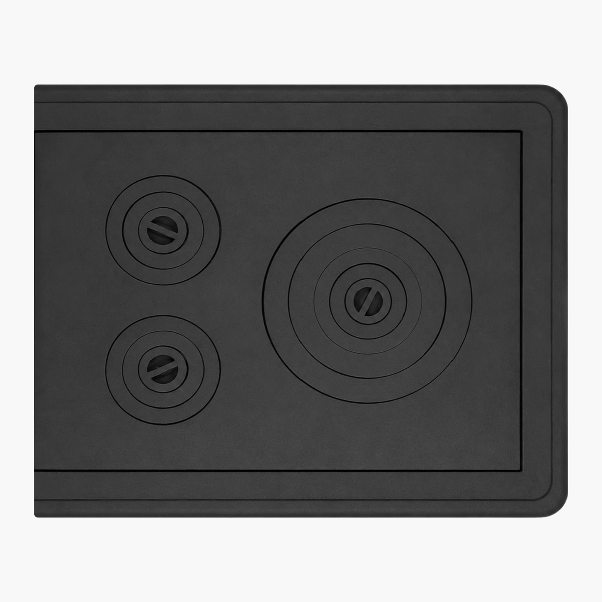 Plita din fontă cu ramă și trei ochiuri 720 x 610 mm