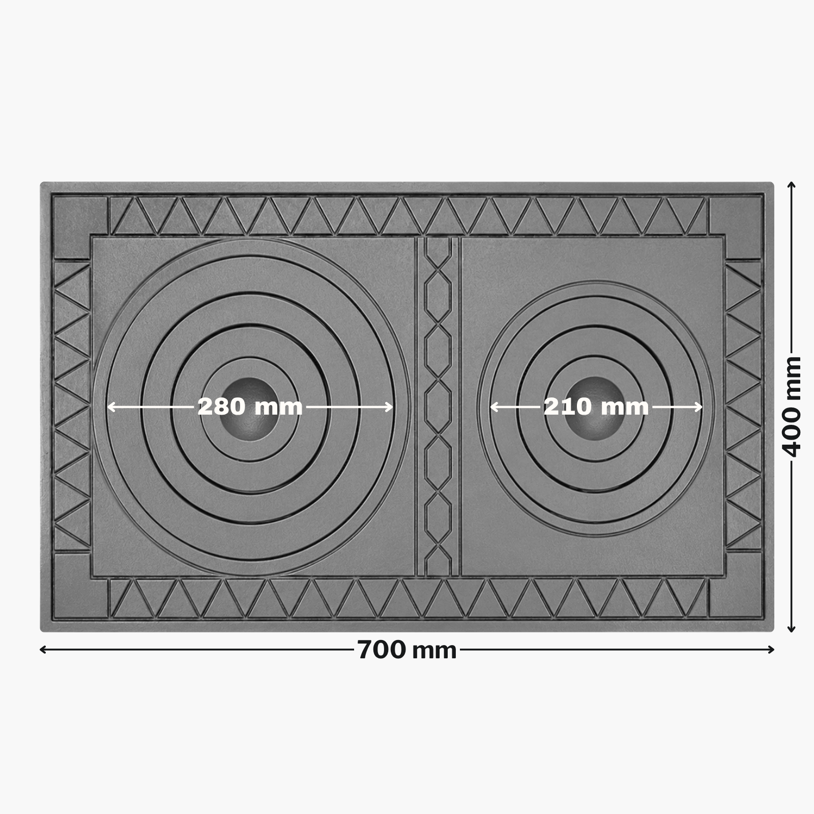 Plită din fontă model tradițional 700 mm x 400 mm