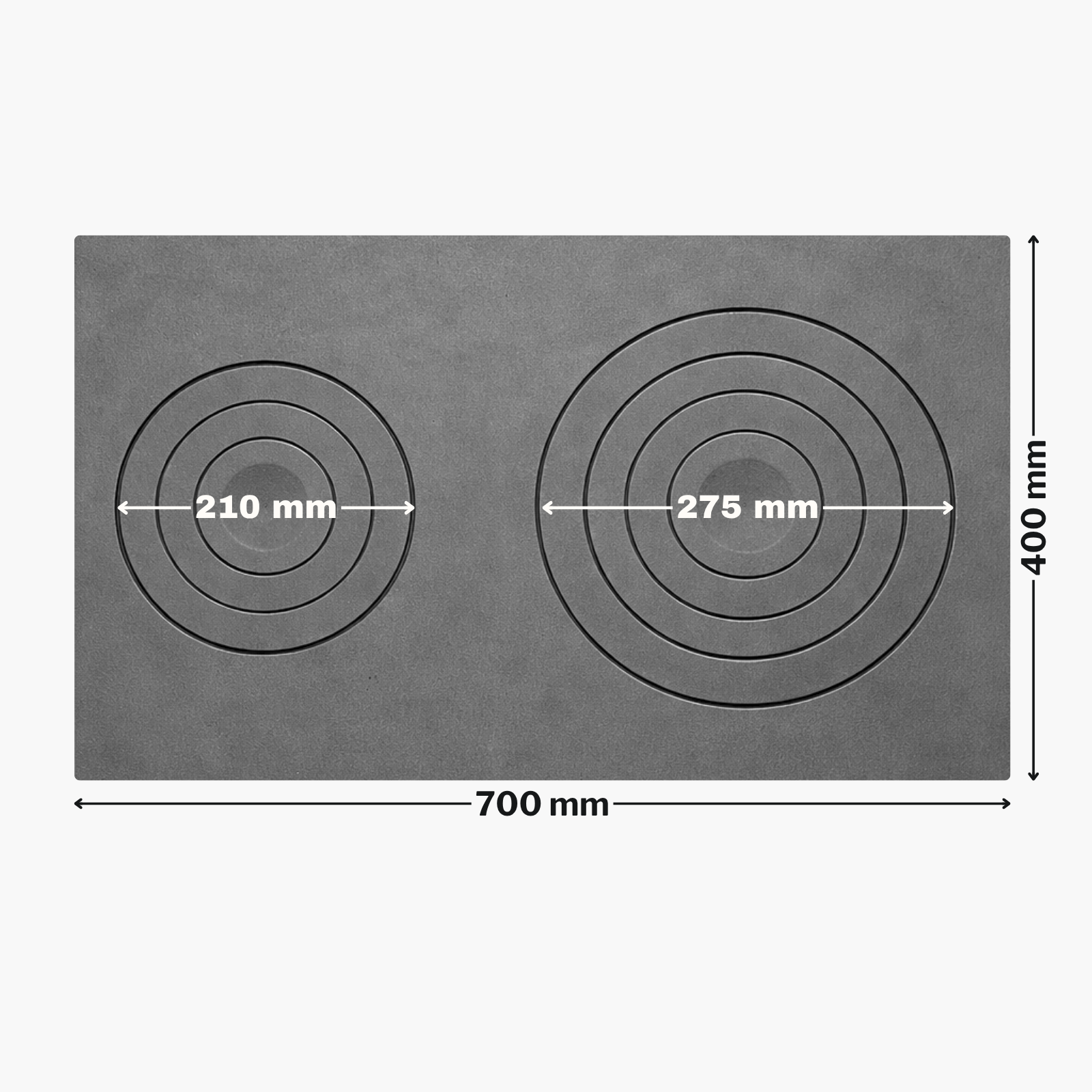 PLITA DIN FONTA CU DOUA OCHIURI 700 mm L x 400 mm l