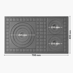 PLITA DIN FONTA CU TREI OCHIURI 700 mm L x 400 mm l