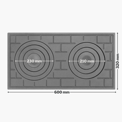 PLITA DIN FONTA CU DOUA OCHIURI 600 mm L x 320 mm l
