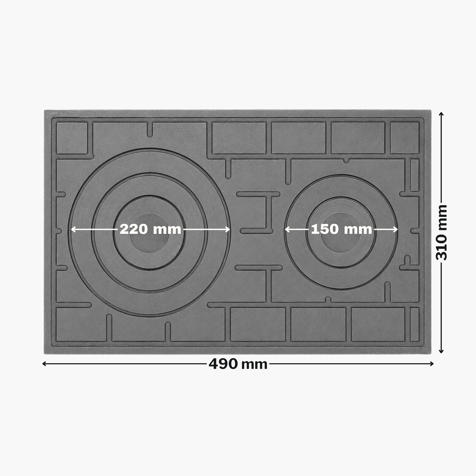 PLITA DIN FONTA CU DOUA OCHIURI 490 mm L x 310 mm l