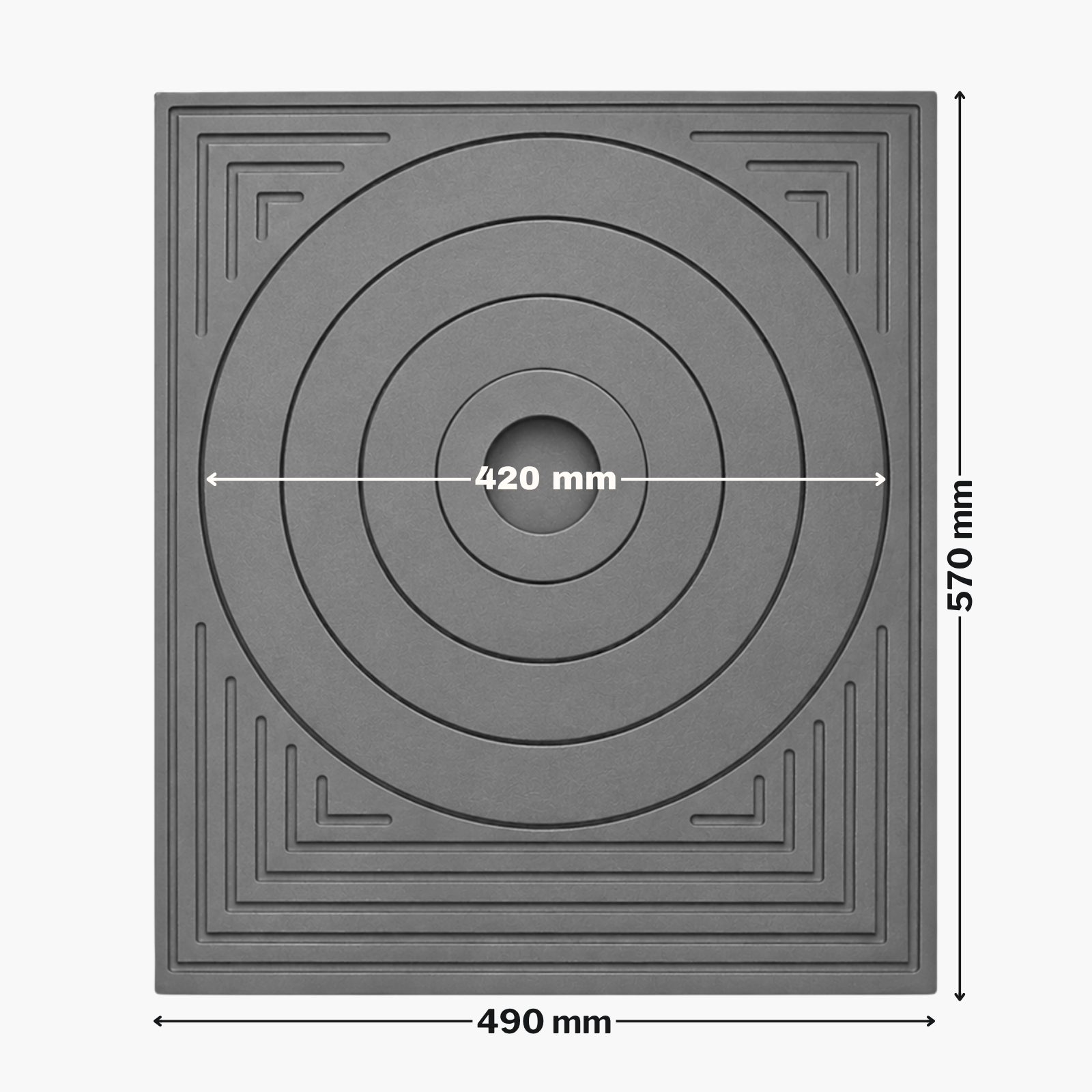 Plită din fontă 570 mm L x 490 mm l