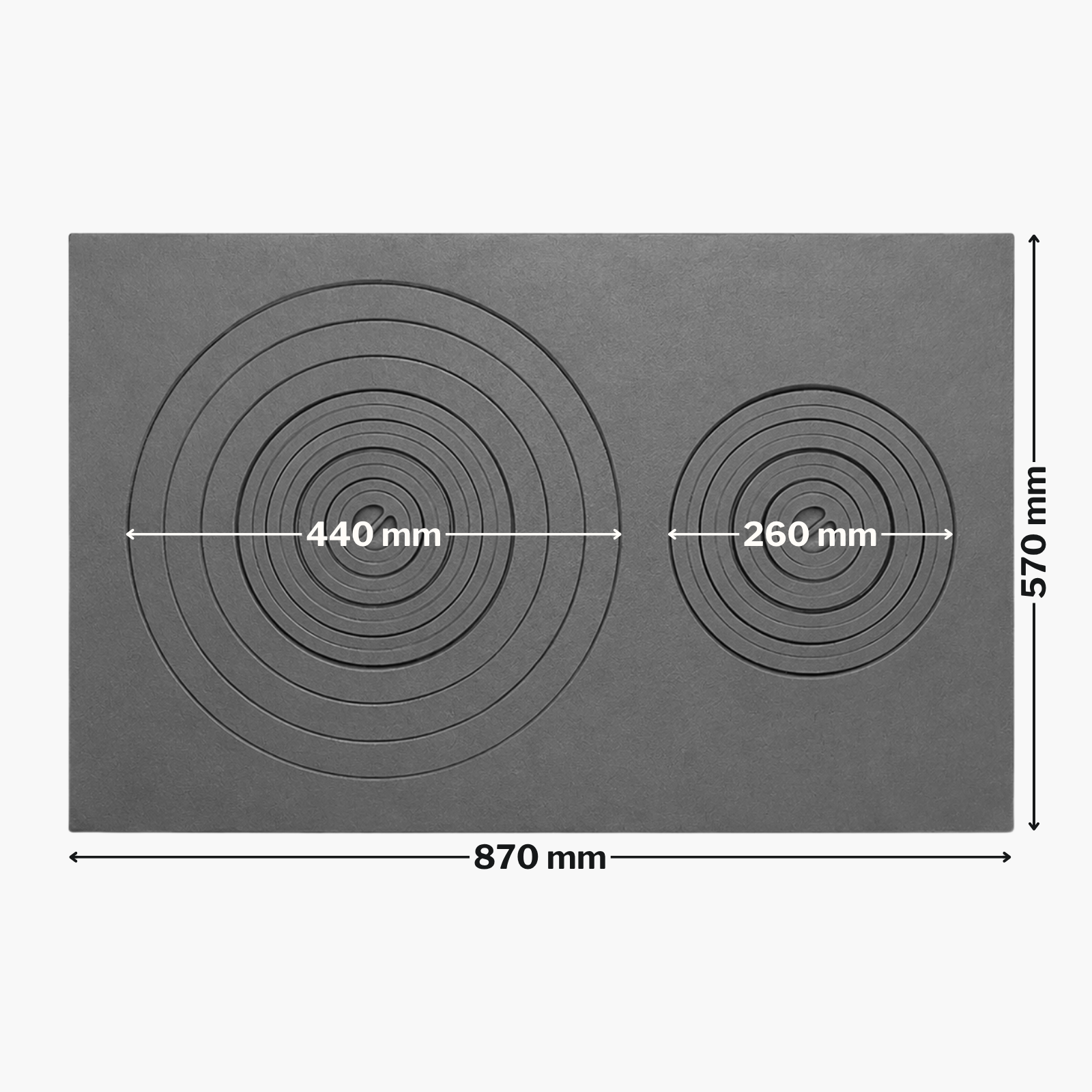 PLITA DIN FONTA CU DOUA OCHIURI 870 mm L x 570 mm l
