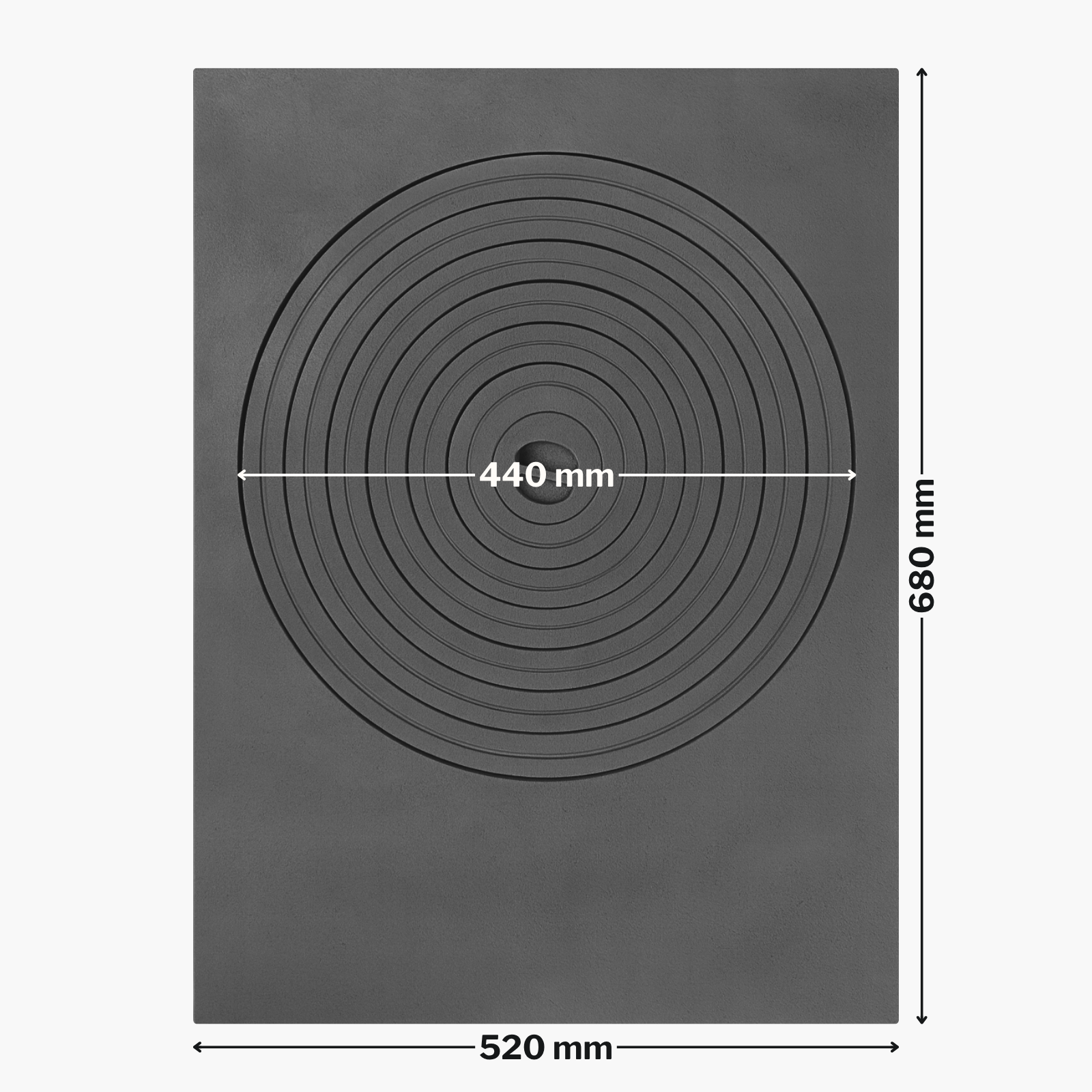 PLITA DIN FONTA CU UN OCHI 680 mm L x 520 mm l