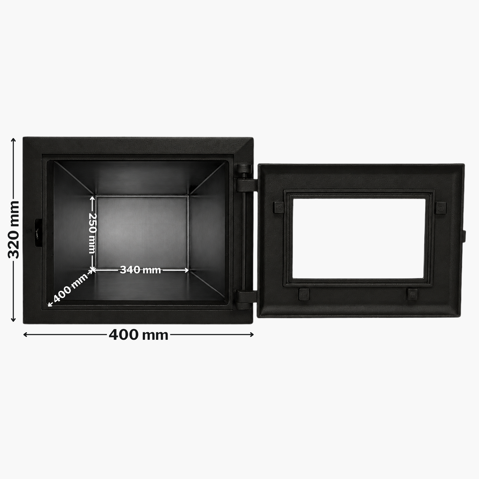 Cuptor pentru sobă pe lemne cu ușă din fontă 400 x 320 mm