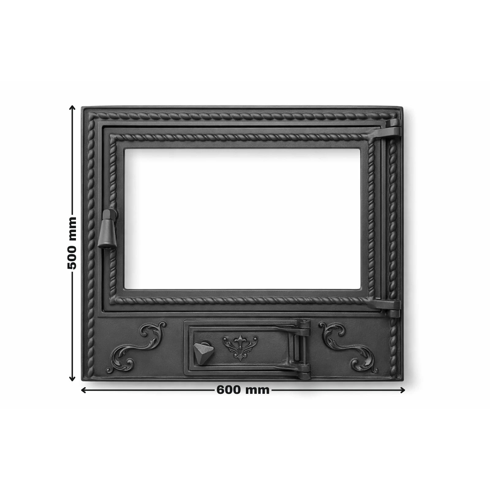 UȘĂ ȘEMINEU DIN FONTĂ CU STICLĂ 600 x 500 mm