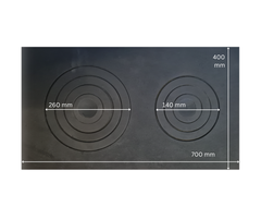 PLITA DIN FONTA CU DOUA OCHIURI 700 mm L x 400 mm l