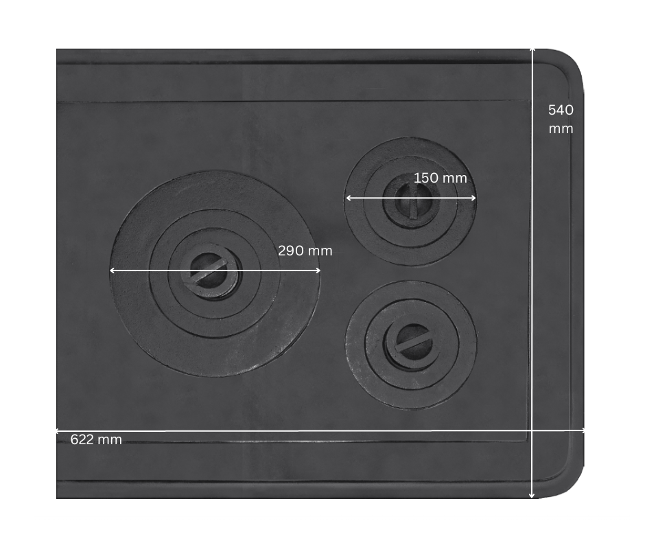 PLITA DIN FONTA CU RAMA SI TREI OCHIURI 622 mm L x 540 mm l