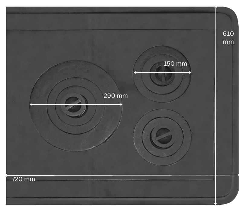 PLITA DIN FONTA CU RAMA SI TREI OCHIURI 720 L x 610 mm l