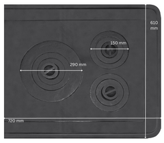 PLITA DIN FONTA CU RAMA SI TREI OCHIURI 720 L x 610 mm l