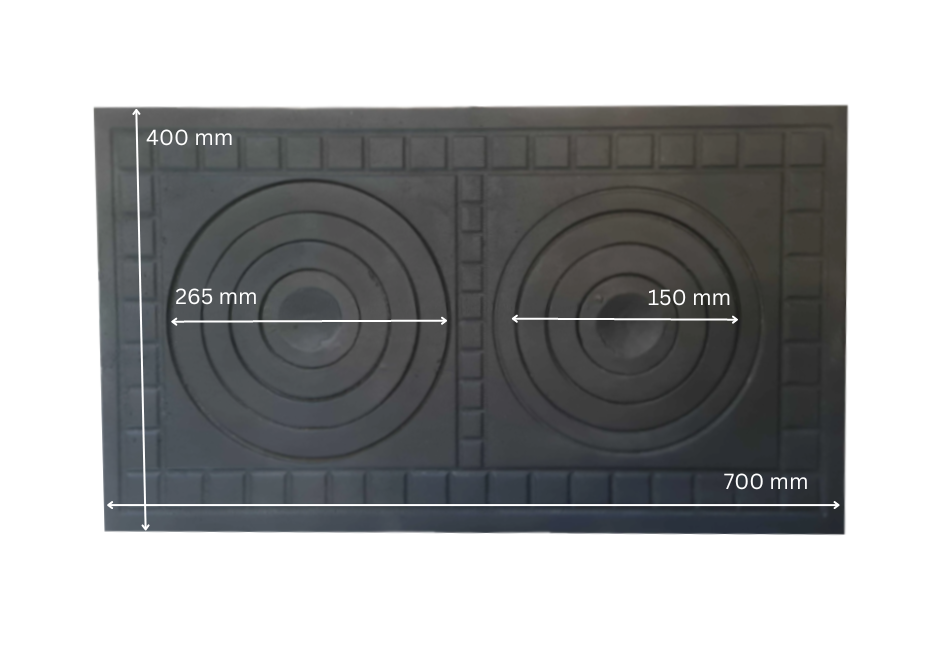 PLITA DIN FONTA 700 mm L x 400 mm l, GROSIME 15 mm, DESEN PATRAT